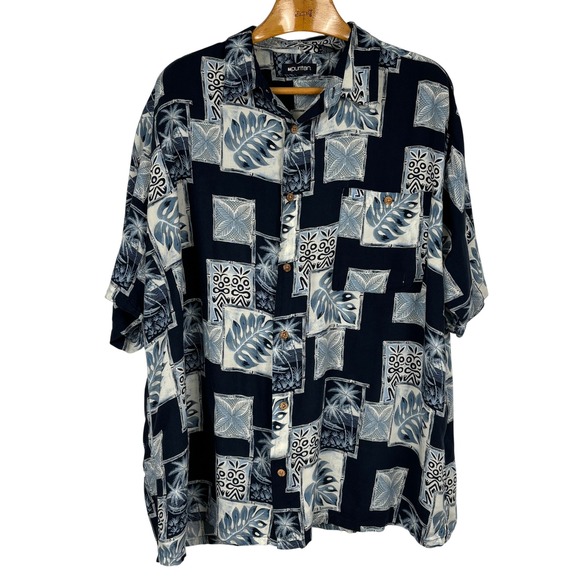 Puritan Other - Puritan‎ Hawaiian Shirt Mens 2XL Blue Rayon Tropical Camp Aloha Button Up